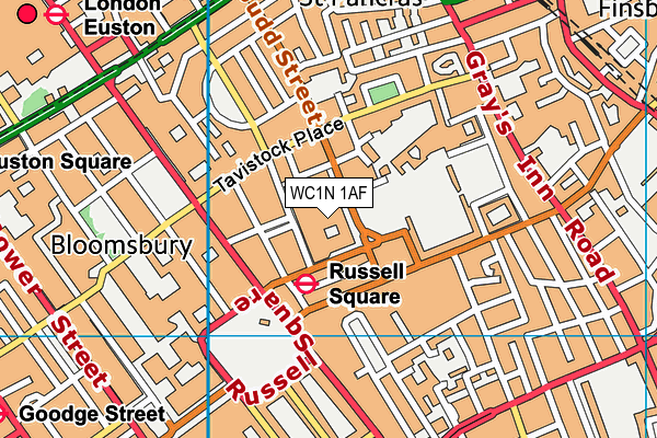 WC1N 1AF map - OS VectorMap District (Ordnance Survey)