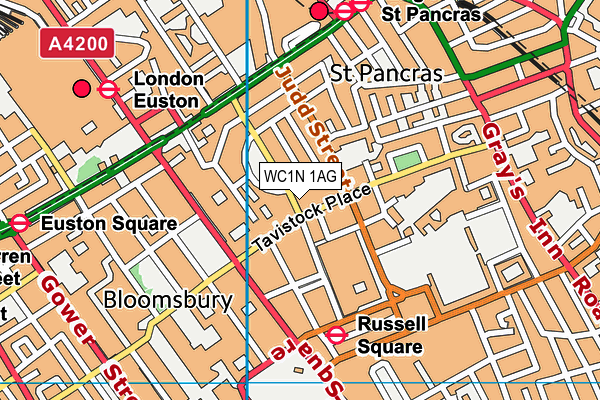 WC1N 1AG map - OS VectorMap District (Ordnance Survey)