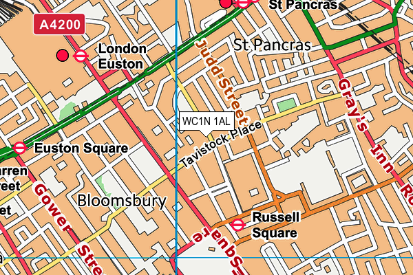 WC1N 1AL map - OS VectorMap District (Ordnance Survey)