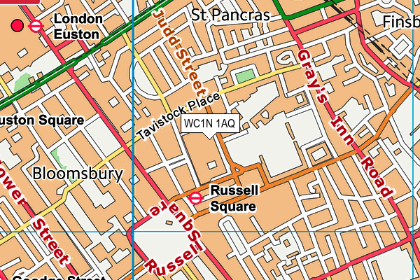 WC1N 1AQ map - OS VectorMap District (Ordnance Survey)