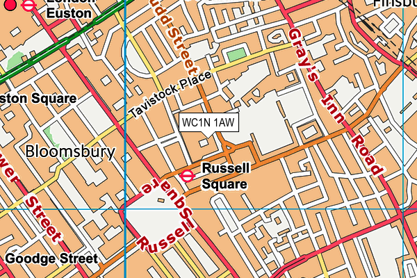 WC1N 1AW map - OS VectorMap District (Ordnance Survey)