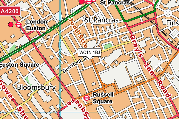 WC1N 1BJ map - OS VectorMap District (Ordnance Survey)