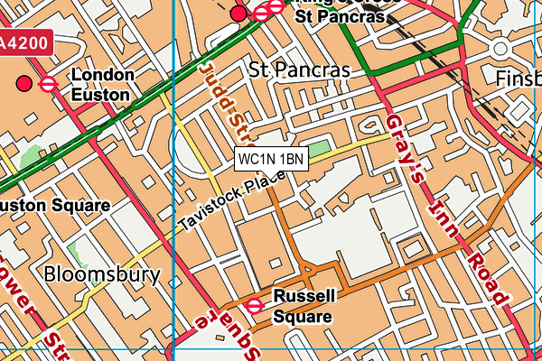 WC1N 1BN map - OS VectorMap District (Ordnance Survey)