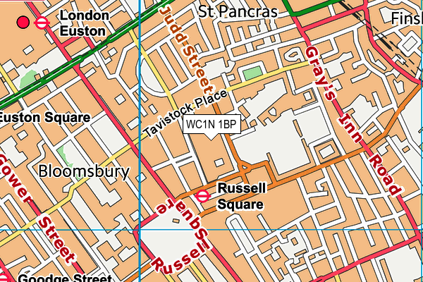 WC1N 1BP map - OS VectorMap District (Ordnance Survey)