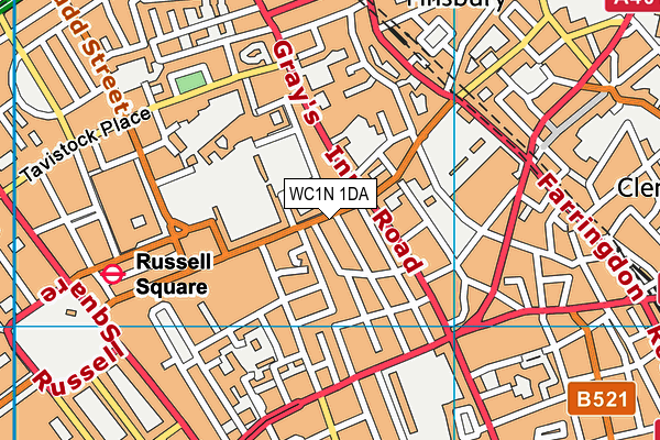 WC1N 1DA map - OS VectorMap District (Ordnance Survey)