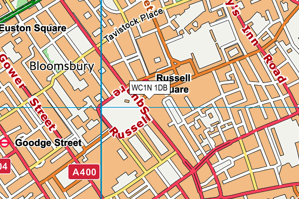 WC1N 1DB map - OS VectorMap District (Ordnance Survey)