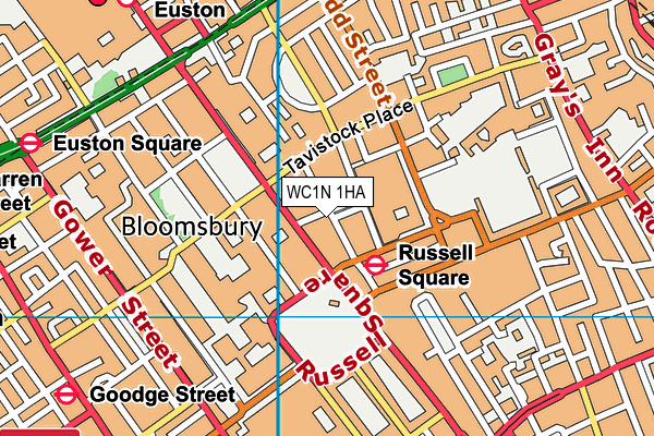 WC1N 1HA map - OS VectorMap District (Ordnance Survey)