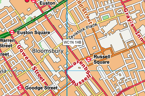 Fitness First Health Club (London Bloomsbury) (Closed) map (WC1N 1HB) - OS VectorMap District (Ordnance Survey)