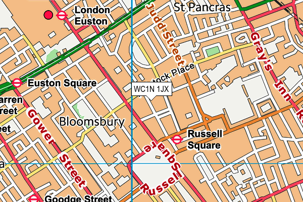 WC1N 1JX map - OS VectorMap District (Ordnance Survey)