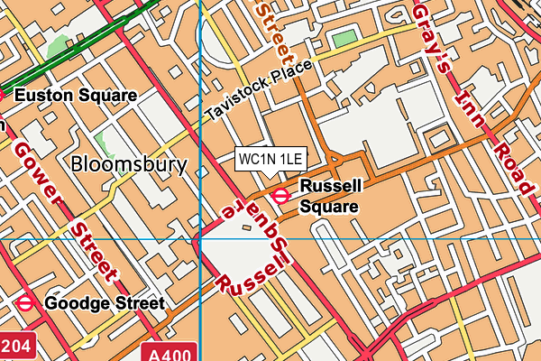 WC1N 1LE map - OS VectorMap District (Ordnance Survey)