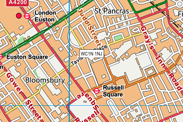 WC1N 1NJ map - OS VectorMap District (Ordnance Survey)