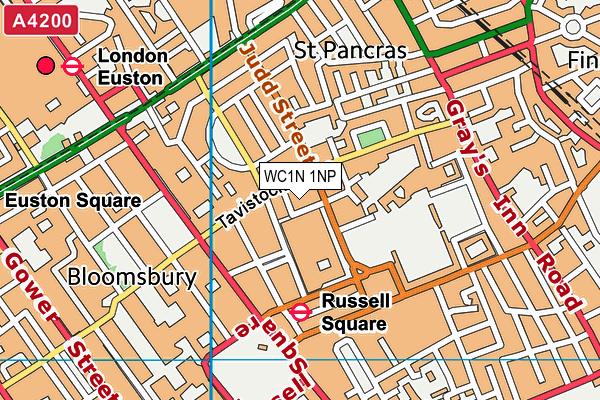 WC1N 1NP map - OS VectorMap District (Ordnance Survey)