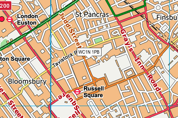 WC1N 1PB map - OS VectorMap District (Ordnance Survey)