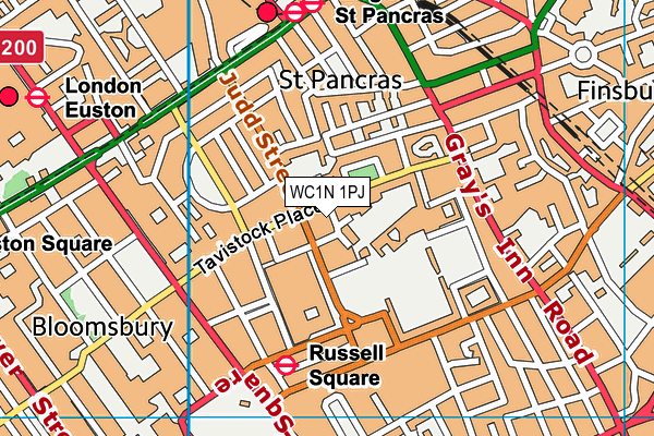 WC1N 1PJ map - OS VectorMap District (Ordnance Survey)