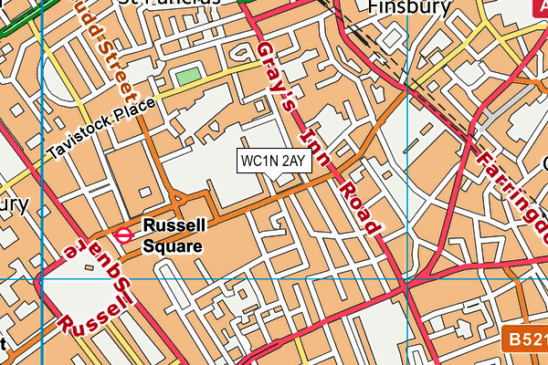 Nuffield Health (Bloomsbury) map (WC1N 2AY) - OS VectorMap District (Ordnance Survey)