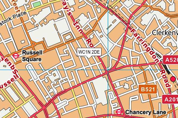 WC1N 2DE map - OS VectorMap District (Ordnance Survey)