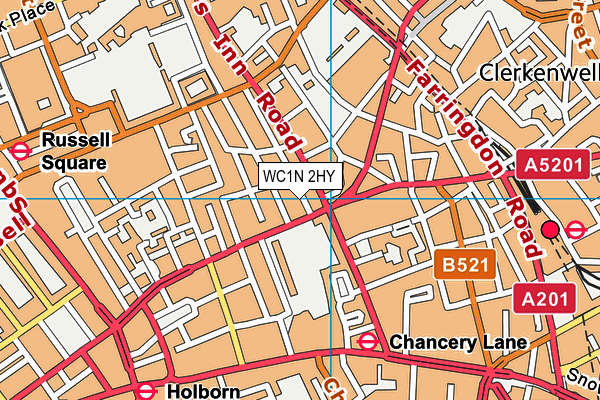 WC1N 2HY map - OS VectorMap District (Ordnance Survey)