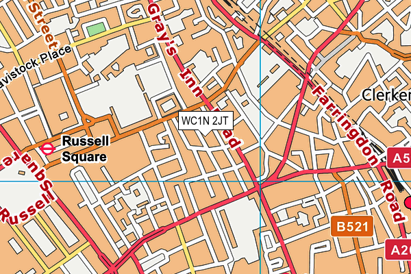 WC1N 2JT map - OS VectorMap District (Ordnance Survey)