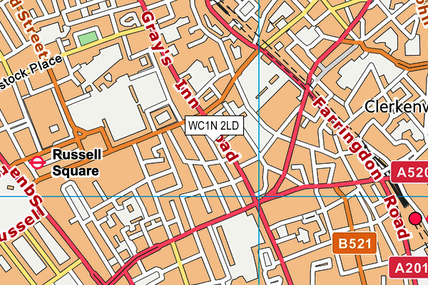 WC1N 2LD map - OS VectorMap District (Ordnance Survey)