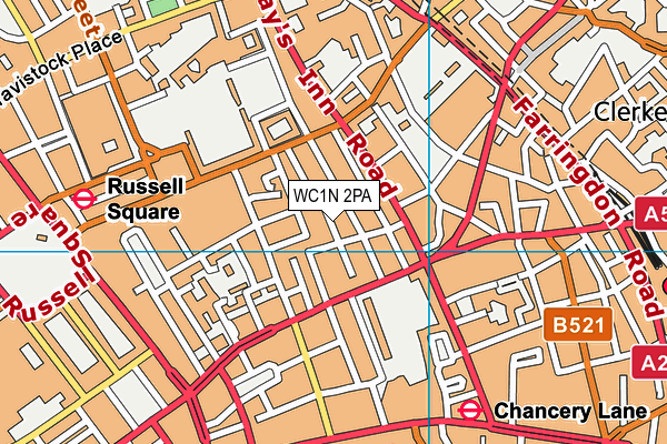 WC1N 2PA map - OS VectorMap District (Ordnance Survey)