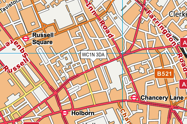 WC1N 3DA map - OS VectorMap District (Ordnance Survey)