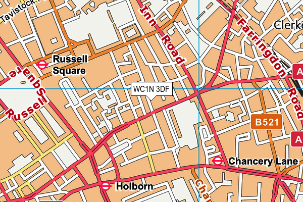 WC1N 3DF map - OS VectorMap District (Ordnance Survey)