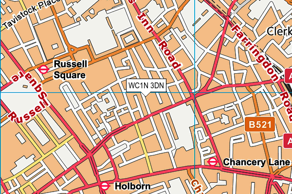 WC1N 3DN map - OS VectorMap District (Ordnance Survey)