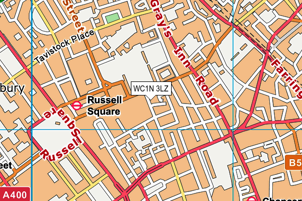 WC1N 3LZ map - OS VectorMap District (Ordnance Survey)