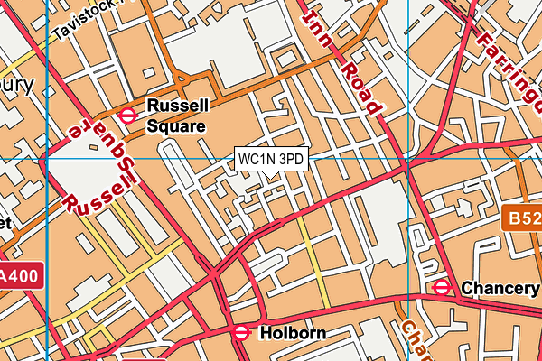 WC1N 3PD map - OS VectorMap District (Ordnance Survey)