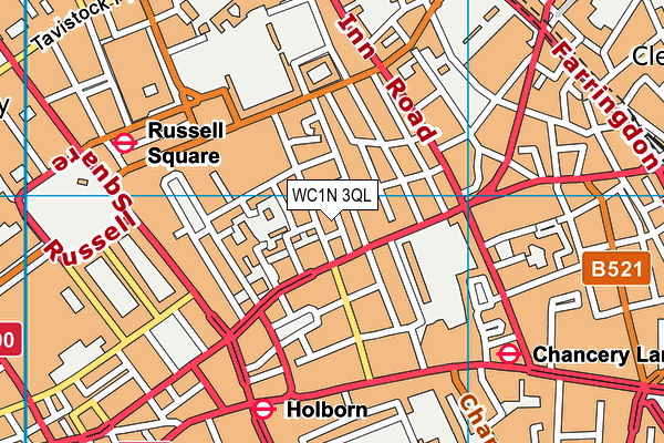 WC1N 3QL map - OS VectorMap District (Ordnance Survey)