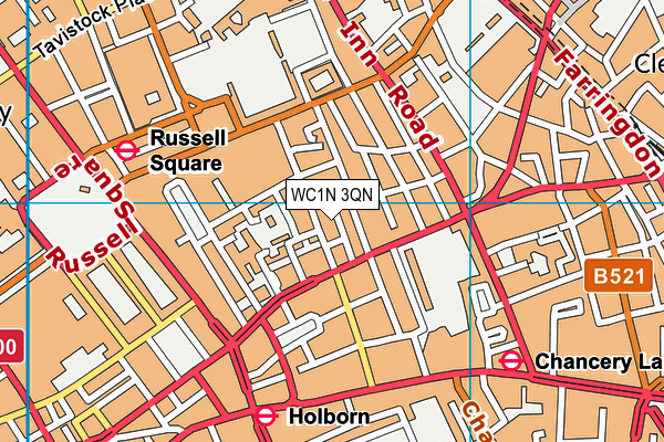 WC1N 3QN map - OS VectorMap District (Ordnance Survey)