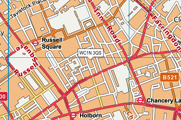 WC1N 3QS map - OS VectorMap District (Ordnance Survey)