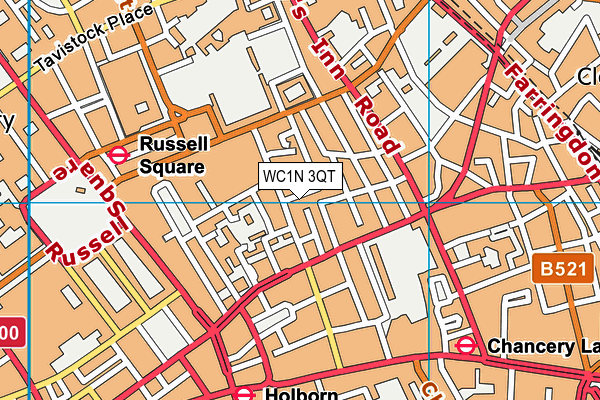 WC1N 3QT map - OS VectorMap District (Ordnance Survey)