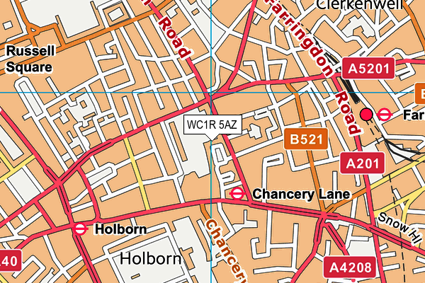 WC1R 5AZ map - OS VectorMap District (Ordnance Survey)