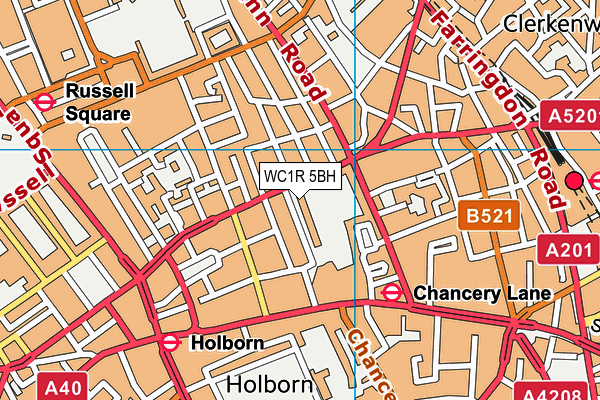 WC1R 5BH map - OS VectorMap District (Ordnance Survey)