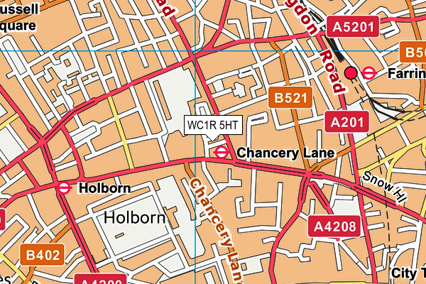 WC1R 5HT map - OS VectorMap District (Ordnance Survey)