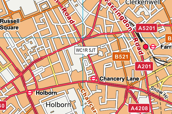 WC1R 5JT map - OS VectorMap District (Ordnance Survey)