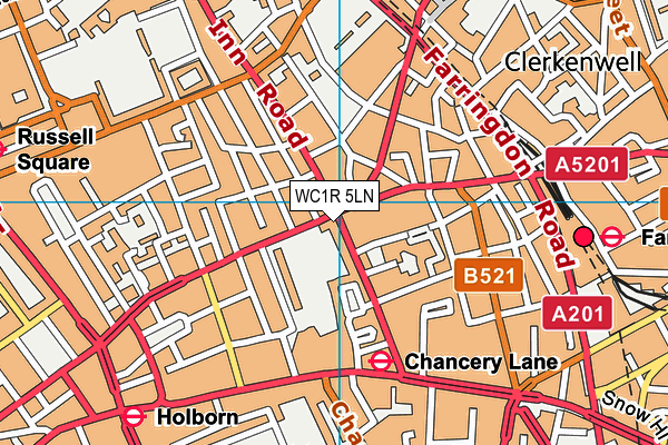 WC1R 5LN map - OS VectorMap District (Ordnance Survey)