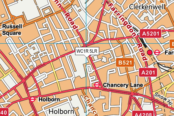 WC1R 5LR map - OS VectorMap District (Ordnance Survey)