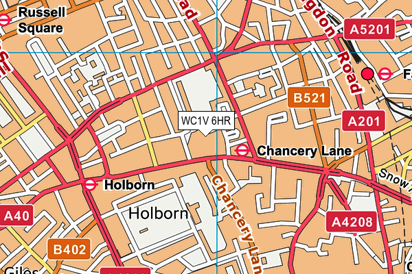 WC1V 6HR map - OS VectorMap District (Ordnance Survey)