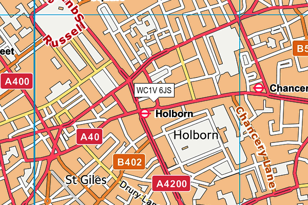 WC1V 6JS map - OS VectorMap District (Ordnance Survey)