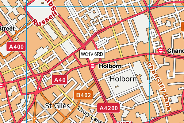 Gymbox (Holborn) map (WC1V 6RD) - OS VectorMap District (Ordnance Survey)