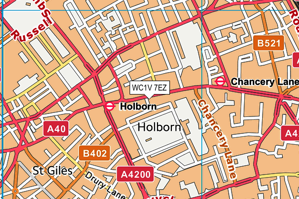 WC1V 7EZ map - OS VectorMap District (Ordnance Survey)
