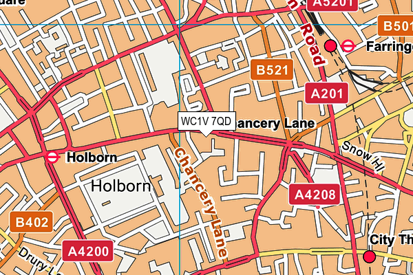 WC1V 7QD map - OS VectorMap District (Ordnance Survey)