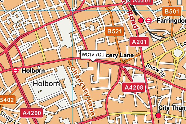 WC1V 7QU map - OS VectorMap District (Ordnance Survey)