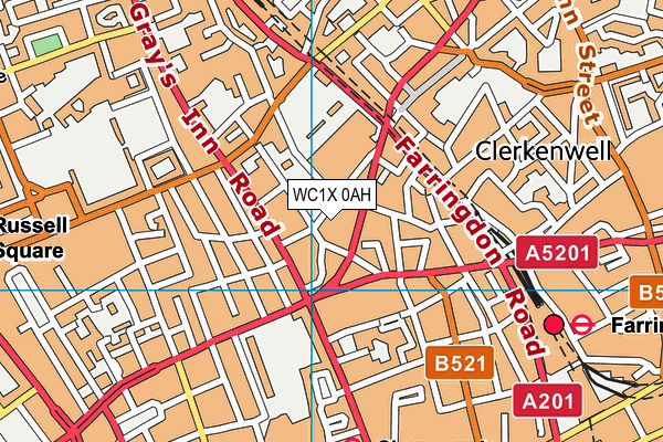 WC1X 0AH map - OS VectorMap District (Ordnance Survey)