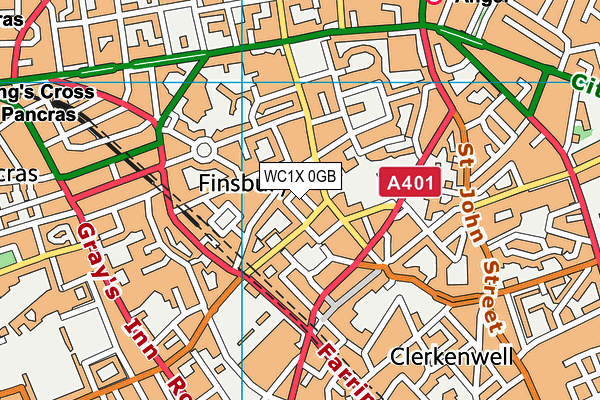 WC1X 0GB map - OS VectorMap District (Ordnance Survey)