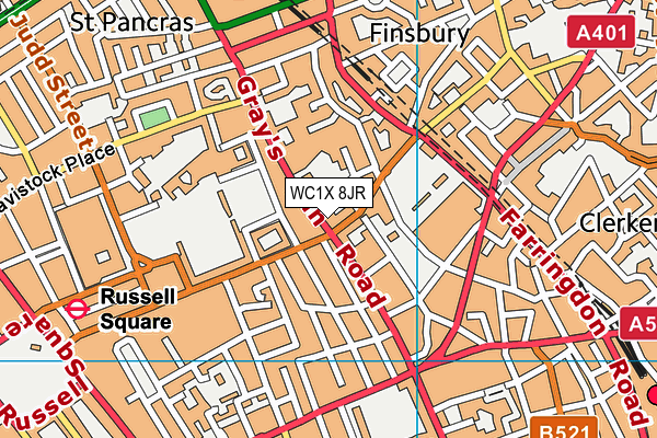 Map of WC1 PUBS LIMITED at district scale