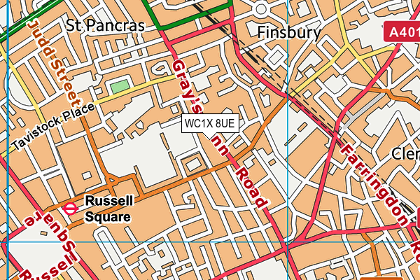 WC1X 8UE map - OS VectorMap District (Ordnance Survey)