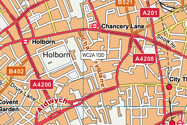 WC2A 1DD map - OS VectorMap District (Ordnance Survey)